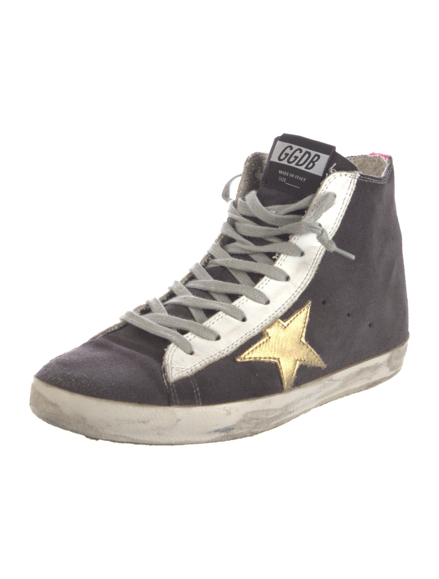 Golden Goose Suede Colorblock Pattern Sneakers